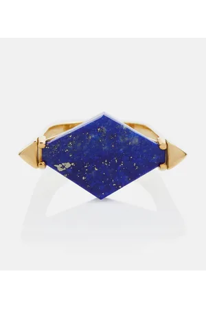 Aliita Deco Rombo 9kt gold ring with lapis lazuli