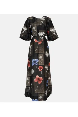 Ganni Floral linen and silk maxi dress