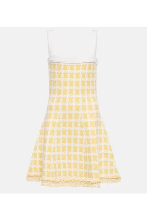 Oscar de la Renta Gingham tweed minidress