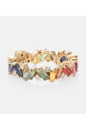Suzanne Kalan Dame Ringer - Rainbow Frenzy 18kt gold, diamond and sapphire ring