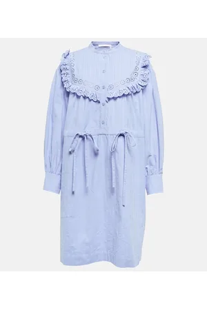 Chloé Ruffled cotton poplin shirt dress