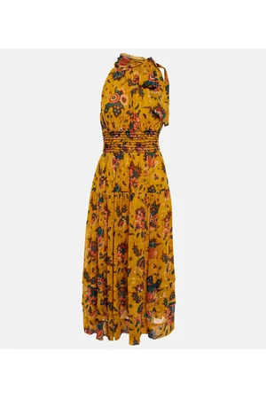 ULLA JOHNSON Maya floral silk chiffon midi dress