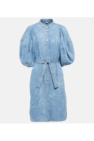 Stella McCartney Puff-sleeve denim shirt dress