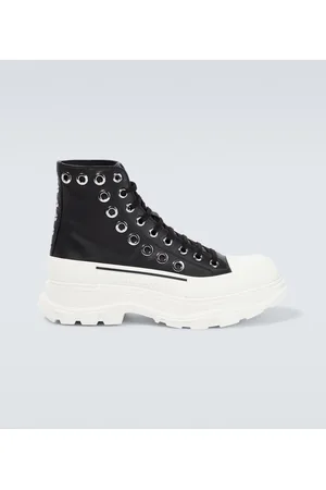 Alexander McQueen Tread Slick leather platform sneakers