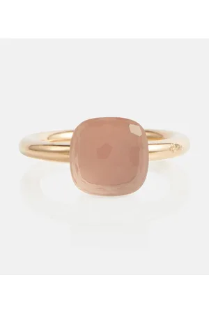 Pomellato Nudo 18kt gold ring with rose quartz