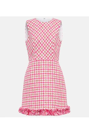 Carolina Herrera Fringe-trimmed tweed minidress
