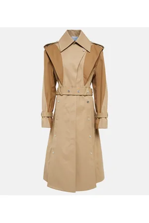 MUGLER Paneled cotton-blend gabardine trench coat