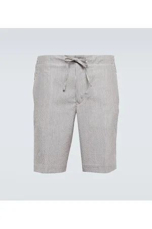 Loro Piana Coulisse Bermuda striped wool and silk blend shorts