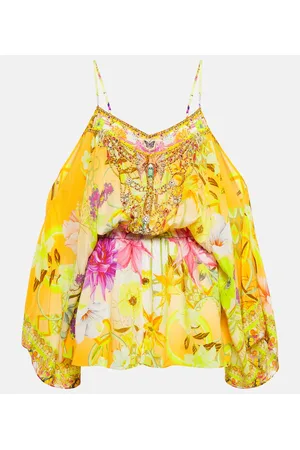 Camilla Dame Playsuits - Floral embellished silk playsuit
