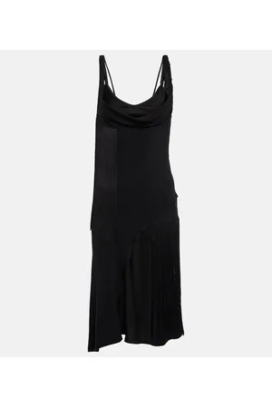 Victoria Beckham Fringe-trimmed asymmetric minidress