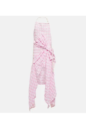 Acne Studios Gingham-print halterneck dress