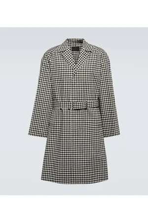 Prada Checked cotton trench coat
