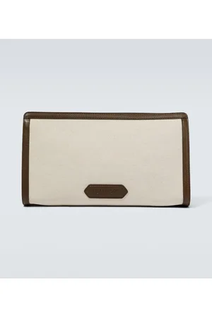 Tom Ford Leather-trimmed canvas pouch