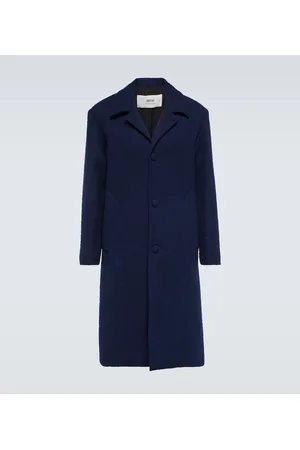 Ami Single-breasted wool blend coat
