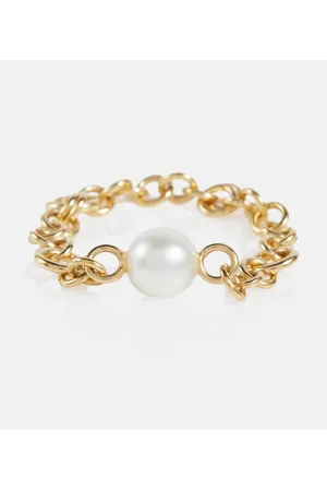 SPINELLI KILCOLLIN Dame Halskjeder - Gravity 18kt gold chain ring with akoya pearl