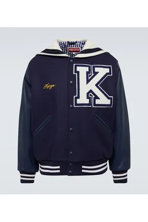 Kenzo Herre Skinnjakker - Sailor Varsity leather-paneled varsity jacket