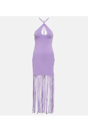 ROTATE Dame Maxikjoler - Fringe-trimmed jersey maxi dress