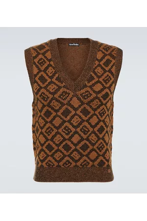 Acne Studios Herre Vester - Jacquard wool and cotton vest