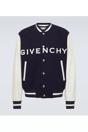 Givenchy Herre Skinnjakker - Leather and wool-blend varsity jacket
