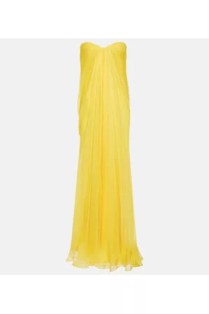 Alexander McQueen Dame Maxikjoler - Draped silk chiffon gown