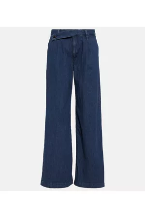 AG Jeans Dame Wide Leg - Asymmetric mid-rise wide jeans