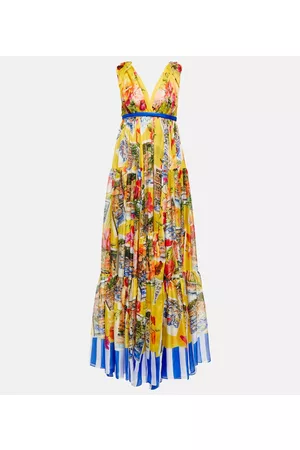 Dolce & Gabbana Dame Chiffon kjoler - Portofino printed silk chiffon gown