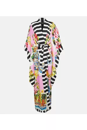 Dolce & Gabbana Dame Lange kåper - Portofino printed silk-blend kimono