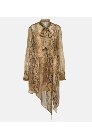 Stella McCartney Dame Hverdagskjoler - Snake-effect silk chiffon shirt dress