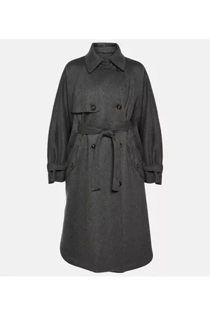 Brunello Cucinelli Dame Lange kåper - Double-breasted cashmere coat