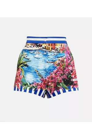 Dolce & Gabbana Dame Shorts - Portofino high-rise printed cotton shorts
