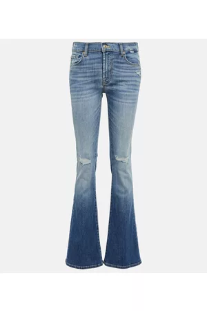 7 for all Mankind Dame Bootcut - Bootcut Tailorless mid-rise jeans