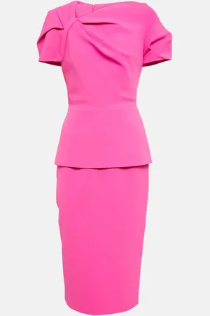 Safiyaa Peplum crÃªpe midi dress