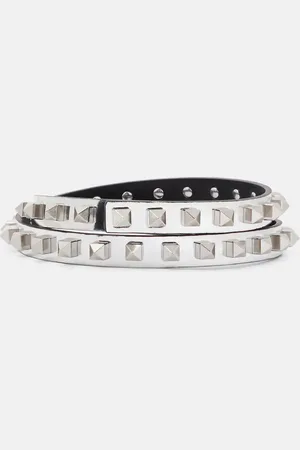 VALENTINO GARAVANI Rockstud 15 metallic leather belt