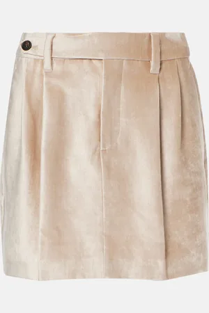 Brunello Cucinelli Cotton-blend velvet miniskirt