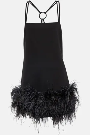 The Attico Fujiko feather-trimmed minidress