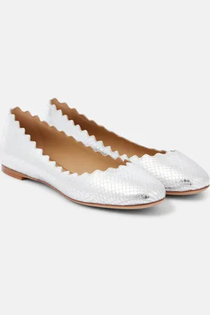 Chloé ChloÃ© Lauren croc-effect leather ballet flats