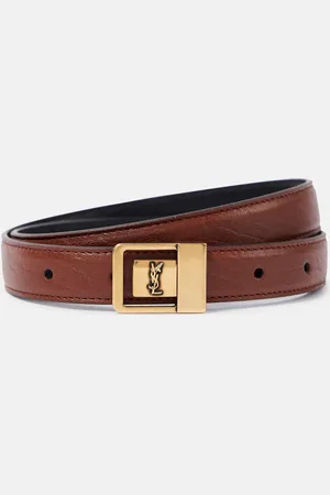 Saint Laurent La 66 slim leather belt
