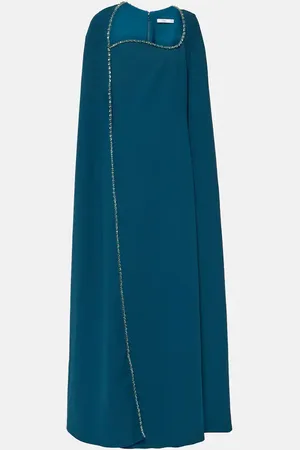 Safiyaa Mattia embellished caped crÃªpe gown