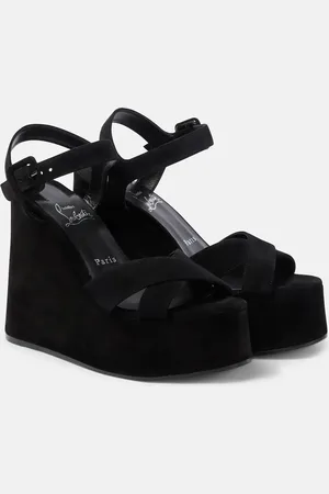 Christian Louboutin Supramariza 130 velvet wedge sandals