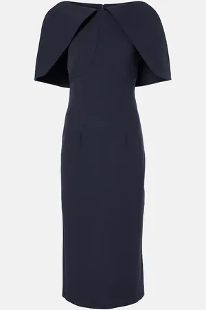Safiyaa Barb draped crÃªpe midi dress