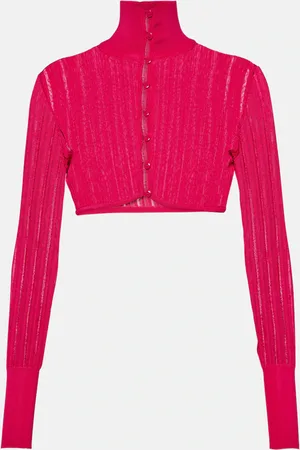 Alaïa AlaÃ¯a Crinoline cropped mockneck cardigan