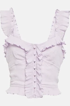 Isabel Marant Gimsy ruffle-trimmed crÃªpe crop top