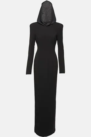 Monot MÃ´not Hooded crÃªpe maxi dress