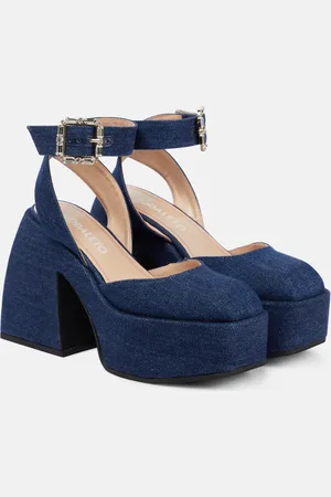 NODALETO Bulla Sofia denim platform pumps
