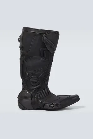 Balenciaga Biker embossed leather knee-high boots
