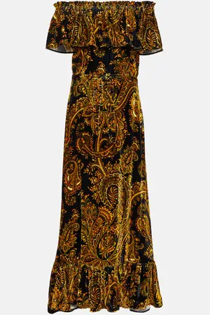 Etro Paisley velvet maxi dress