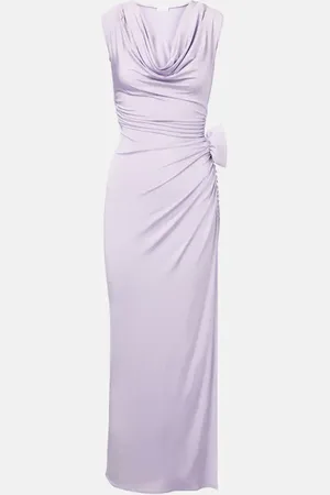 MAGDA BUTRYM Draped floral-appliquÃ© jersey maxi dress