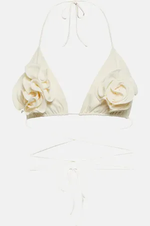 MAGDA BUTRYM Floral appliquÃ© triangle bikini top