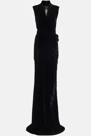 Rick Owens Wrap velvet maxi gown