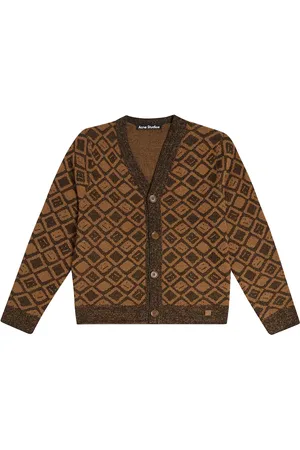 Acne Studios Face Tiles wool and cotton cardigan